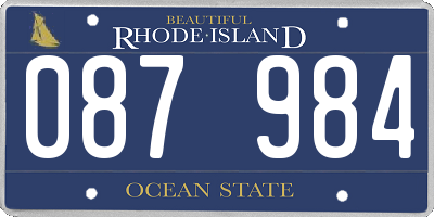 RI license plate 087984