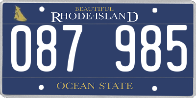 RI license plate 087985