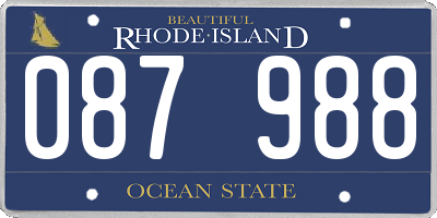 RI license plate 087988