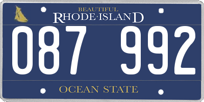 RI license plate 087992