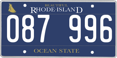 RI license plate 087996