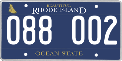 RI license plate 088002