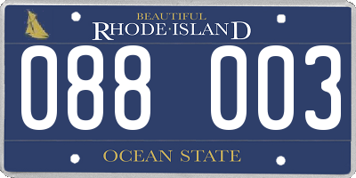 RI license plate 088003