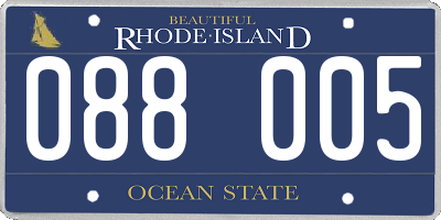 RI license plate 088005