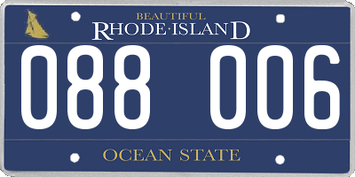 RI license plate 088006