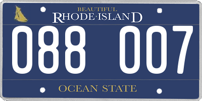 RI license plate 088007