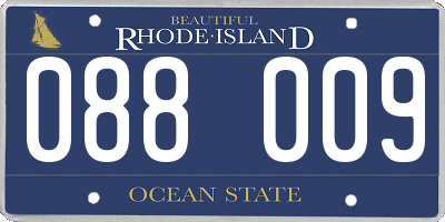 RI license plate 088009