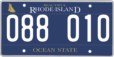 RI license plate 088010