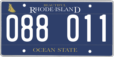 RI license plate 088011