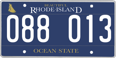 RI license plate 088013