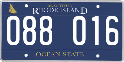 RI license plate 088016