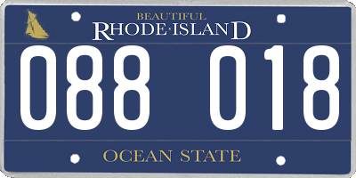 RI license plate 088018