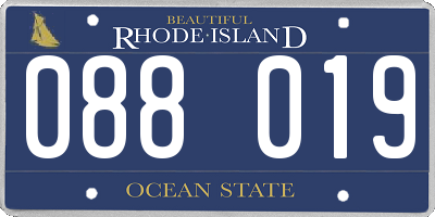 RI license plate 088019