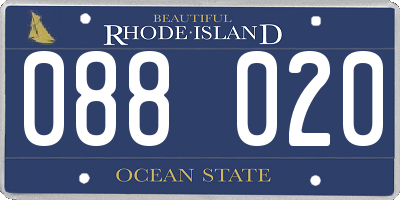 RI license plate 088020