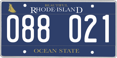 RI license plate 088021