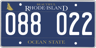 RI license plate 088022