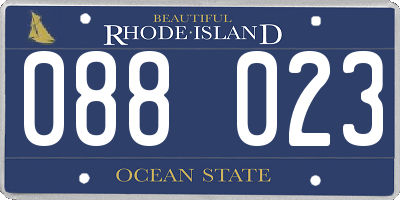 RI license plate 088023
