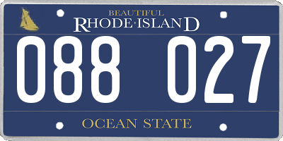 RI license plate 088027