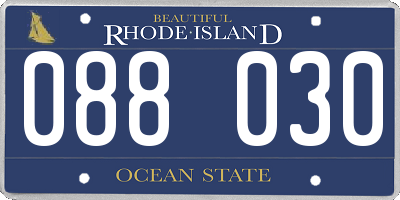 RI license plate 088030