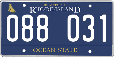 RI license plate 088031