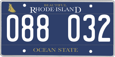 RI license plate 088032