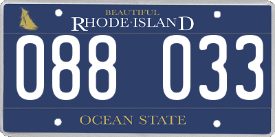 RI license plate 088033