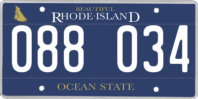RI license plate 088034