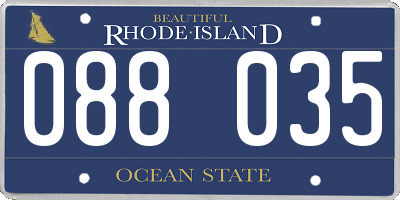 RI license plate 088035