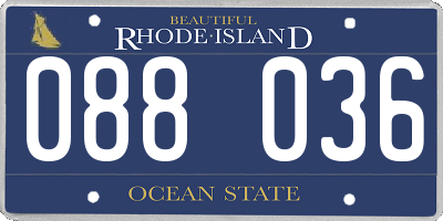 RI license plate 088036