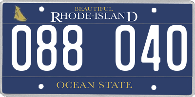 RI license plate 088040