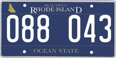 RI license plate 088043