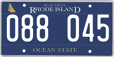 RI license plate 088045
