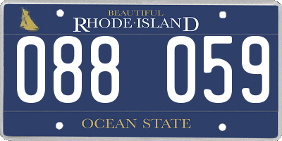 RI license plate 088059