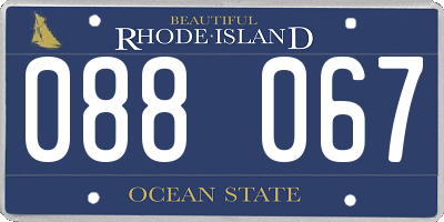 RI license plate 088067