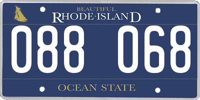 RI license plate 088068