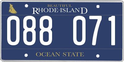 RI license plate 088071