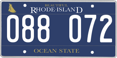 RI license plate 088072