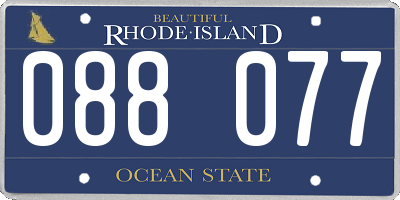 RI license plate 088077