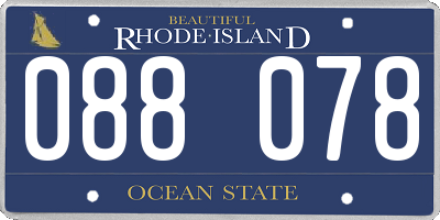 RI license plate 088078