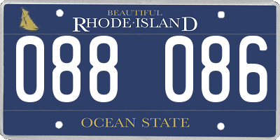 RI license plate 088086