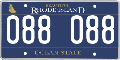 RI license plate 088088