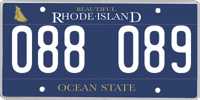 RI license plate 088089