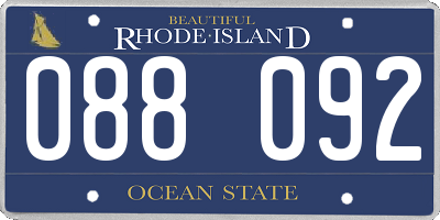 RI license plate 088092