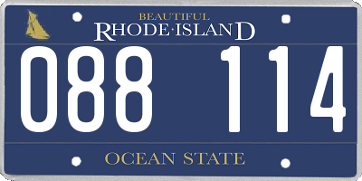 RI license plate 088114