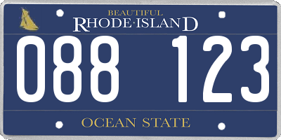 RI license plate 088123