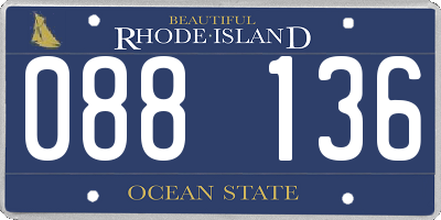 RI license plate 088136