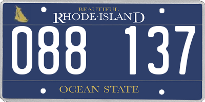 RI license plate 088137