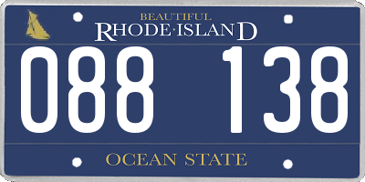 RI license plate 088138