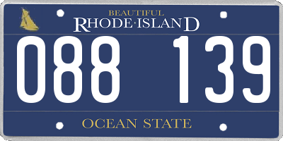 RI license plate 088139