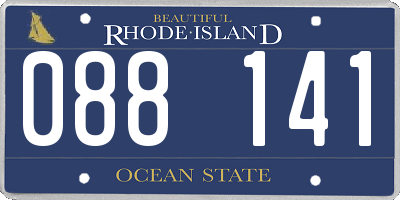 RI license plate 088141